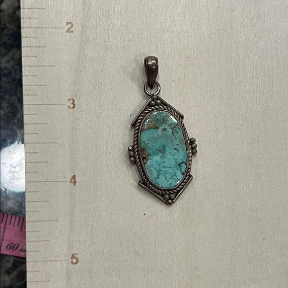 1970s turquoise pendant - Picture 1 of 7